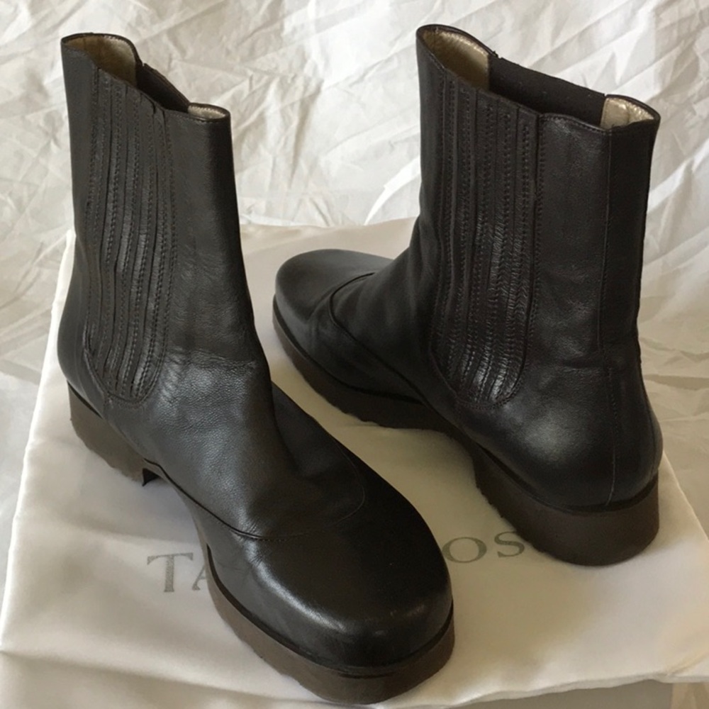 Chocolate leather Taryn Rose boots
